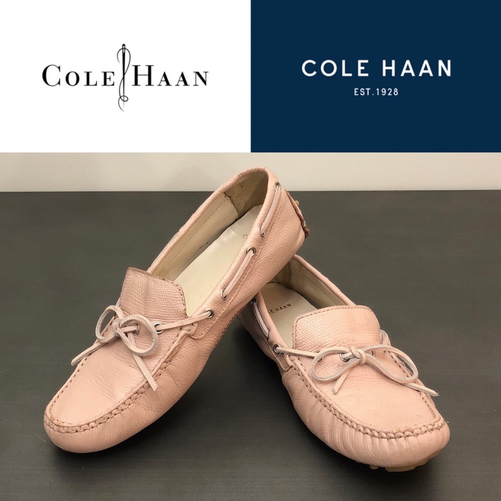 Cole Haan Baby Pink LEATHER STRING TIE LOAFER